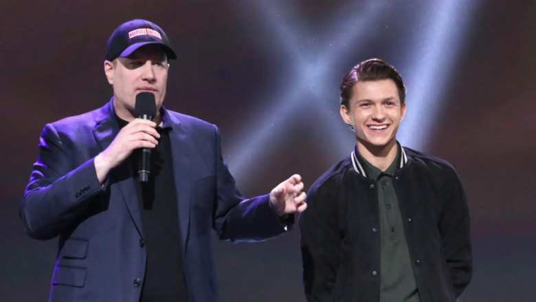 Kevin Feige y Tom Holland