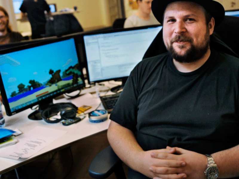 Markus Persson en las oficinas de Mojang