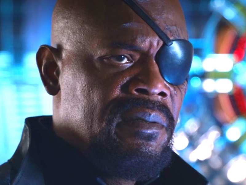 Samuel L. Jackson en su papel de Nick Fury para el Universo Cinematográfico de Marvel